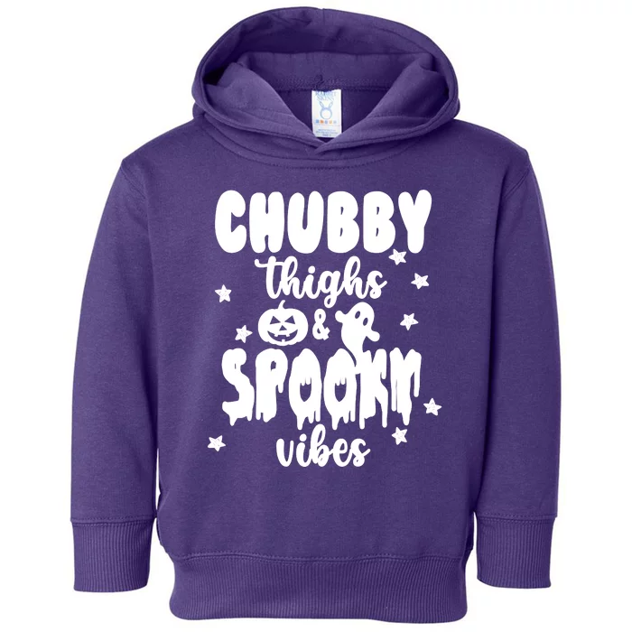 Chubby Thighs And Spooky Vibes Cute Halloween Toddler Hoodie