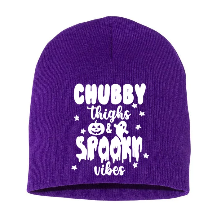 Chubby Thighs And Spooky Vibes Cute Halloween Short Acrylic Beanie