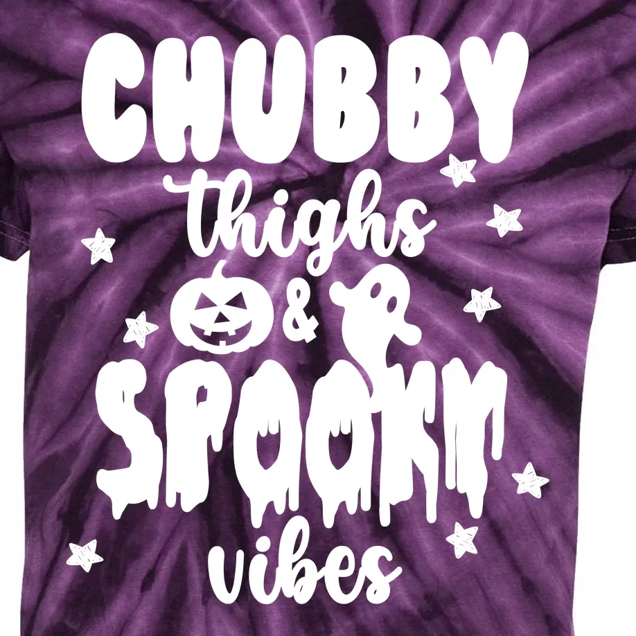 Chubby Thighs And Spooky Vibes Cute Halloween Kids Tie-Dye T-Shirt