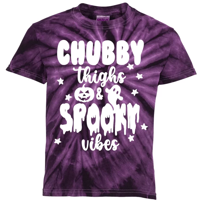 Chubby Thighs And Spooky Vibes Cute Halloween Kids Tie-Dye T-Shirt