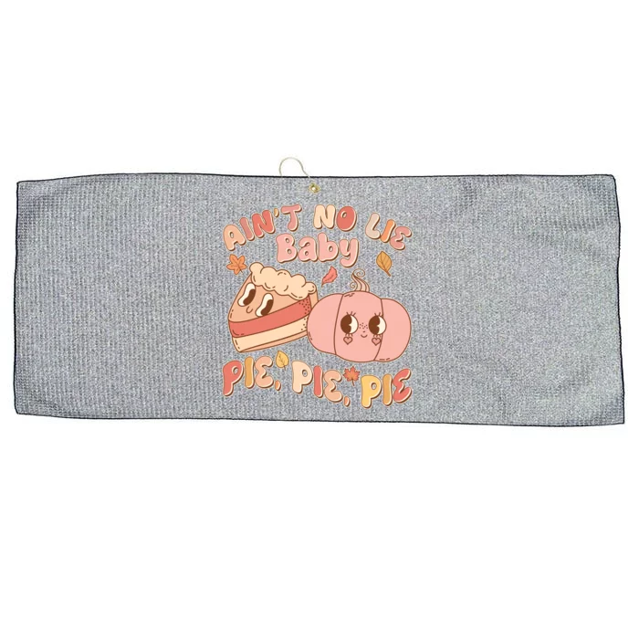 Cute Thanksgiving Aint No Lie Baby Pie Pie Pie Retro Cartoon Pumpkin Pie Large Microfiber Waffle Golf Towel