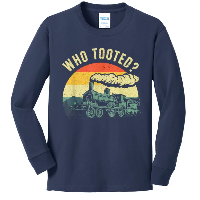 Cute Train Art Train Collector Train Lover Kids Long Sleeve Shirt