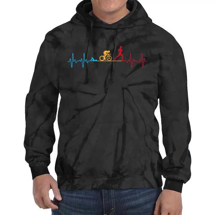 Cool Triathlon Art Triathlete Endurance Sport Tie Dye Hoodie