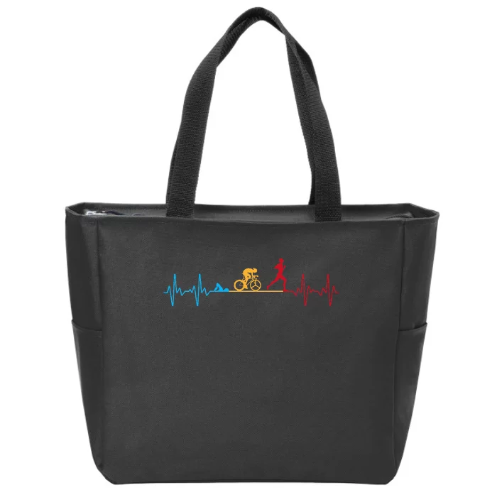 Cool Triathlon Art Triathlete Endurance Sport Zip Tote Bag