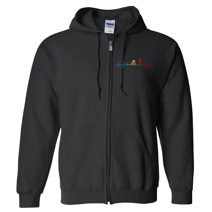 Cool Triathlon Art Triathlete Endurance Sport Full Zip Hoodie