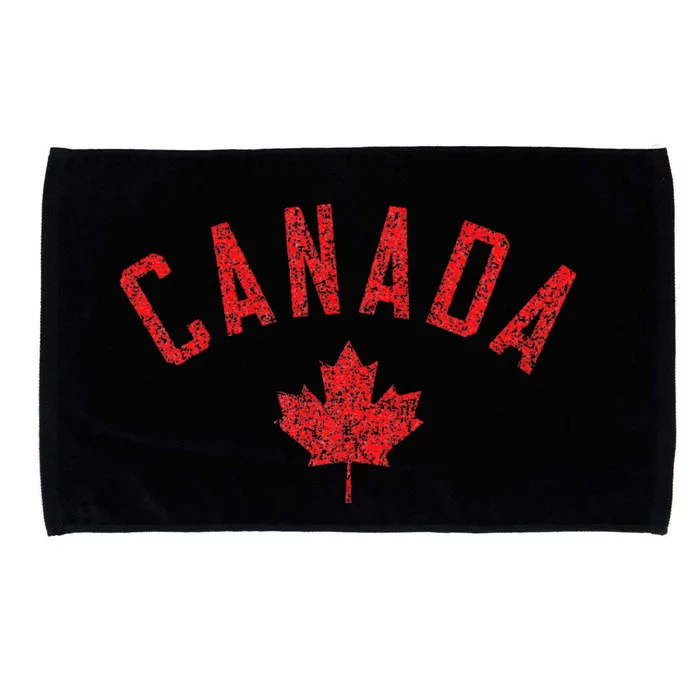 Canada Text And Leaf Distressed Red Print Microfiber Hand Towel