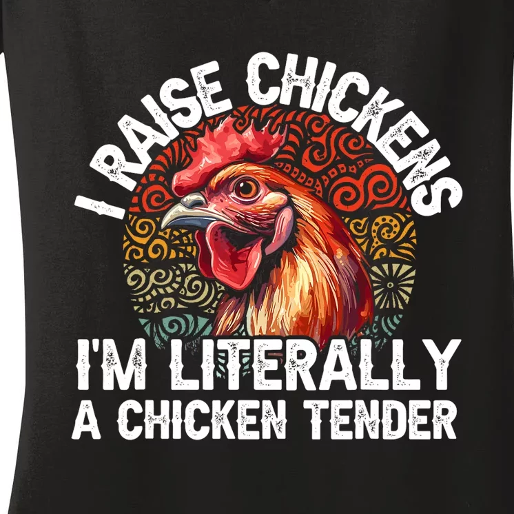 Chicken Tender Art Poultry Chicken Farmer Chicken Lovers Gift Women's V-Neck T-Shirt