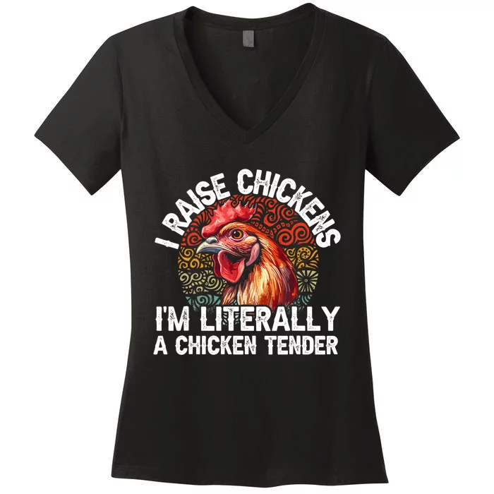 Chicken Tender Art Poultry Chicken Farmer Chicken Lovers Gift Women's V-Neck T-Shirt