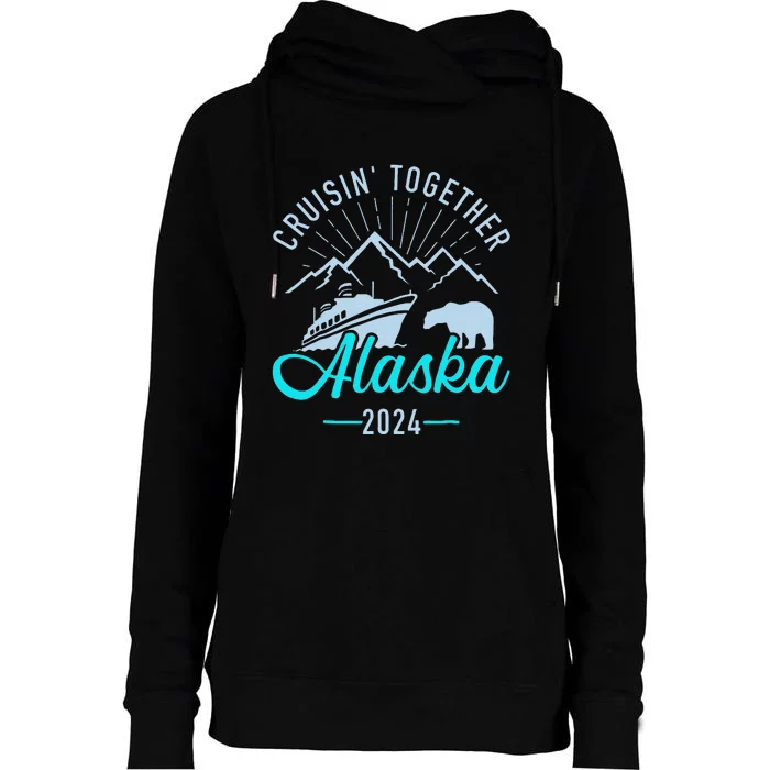 Cruisin Together Alaska 2024 Matching Cruising Vacation 2024 Womens Funnel Neck Pullover Hood