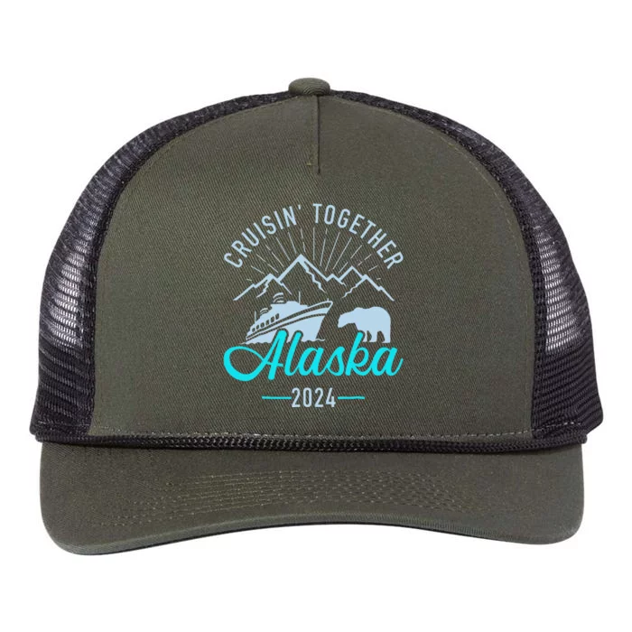 Cruisin Together Alaska 2024 Matching Cruising Vacation 2024 Retro Rope Trucker Hat Cap