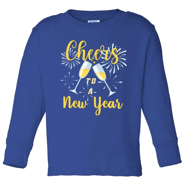 Cheers To A New Year New Years Eve Happy New Year Funny Gift Toddler Long Sleeve Shirt