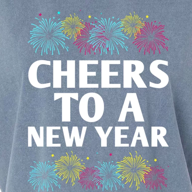 Cheers To A New Year Party Happy New Year Reunion Nye Family Gift Garment-Dyed Women's Muscle Tee