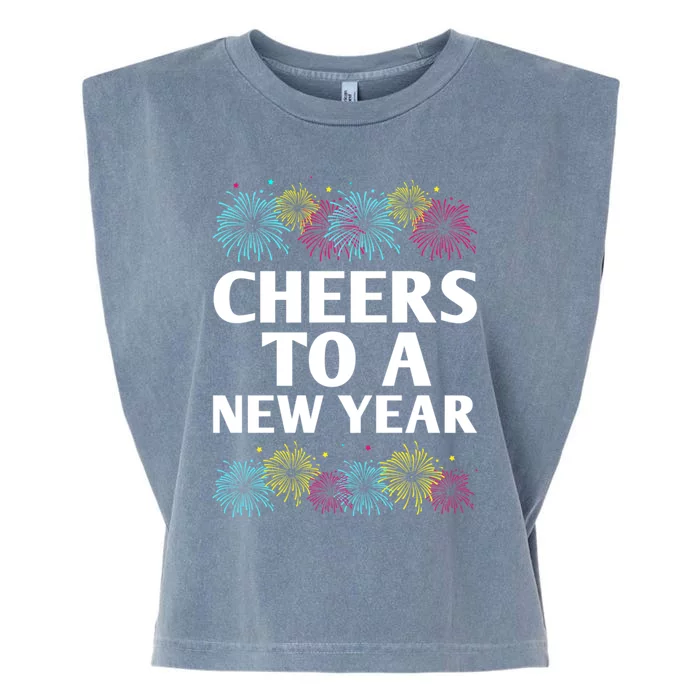 Cheers To A New Year Party Happy New Year Reunion Nye Family Gift Garment-Dyed Women's Muscle Tee