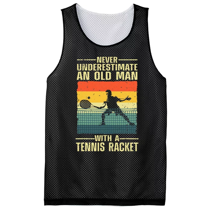 Cool Tennis Art For Grandpa Tennis Player Racket Mesh Reversible Basketball Jersey Tank