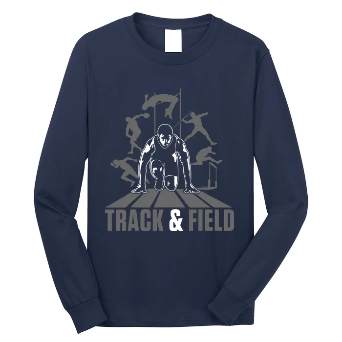 Cute Track And Field Athletics For Boy And Girl Long Sleeve Shirt