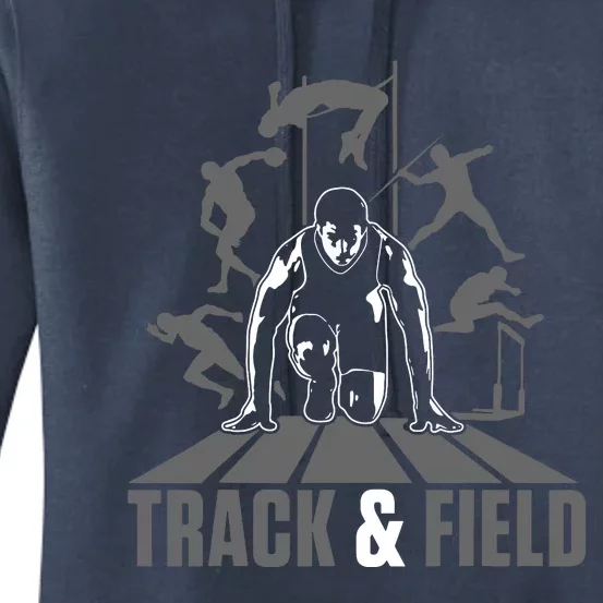 Cute Track And Field Athletics For Boy And Girl Women's Pullover Hoodie