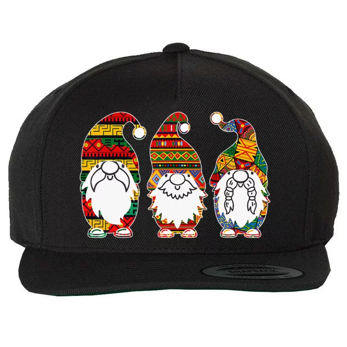 Cute Three African Gnomes Proud Melanin Black History Month Wool Snapback Cap