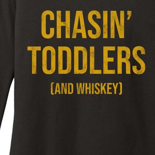 Chasin Toddlers And Whiskey Funny Parent Womens CVC Long Sleeve Shirt