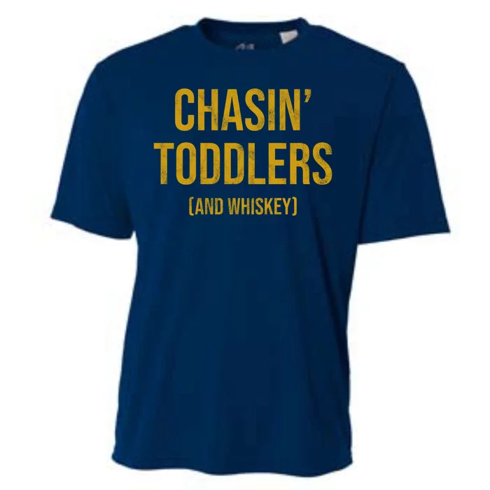 Chasin Toddlers And Whiskey Funny Parent Cooling Performance Crew T-Shirt