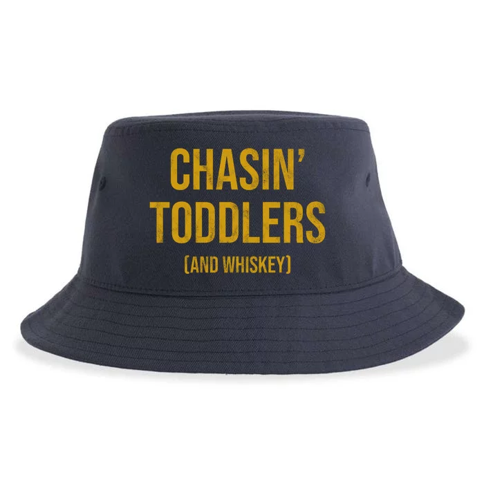 Chasin Toddlers And Whiskey Funny Parent Sustainable Bucket Hat