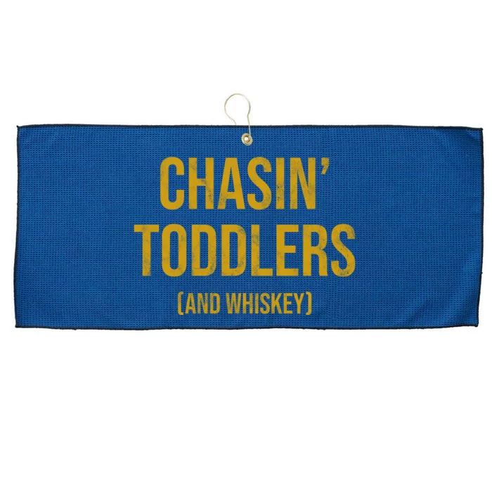 Chasin Toddlers And Whiskey Funny Parent Large Microfiber Waffle Golf Towel