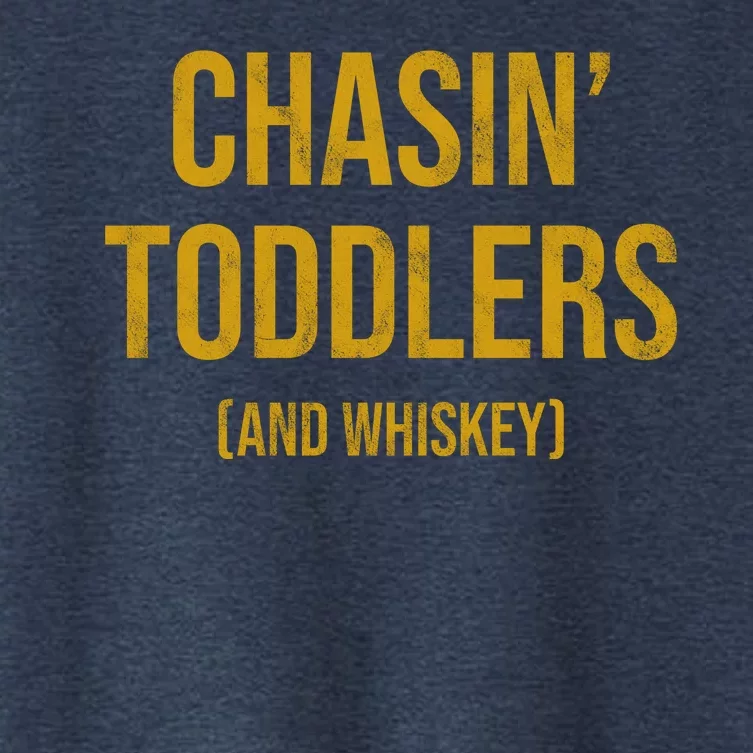 Chasin Toddlers And Whiskey Funny Parent Women's Crop Top Tee