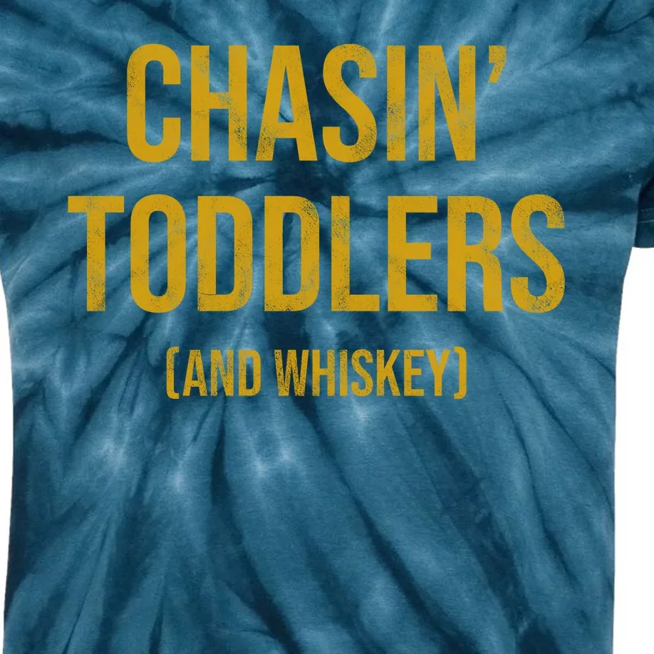 Chasin Toddlers And Whiskey Funny Parent Kids Tie-Dye T-Shirt