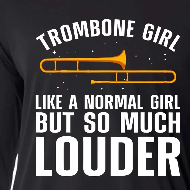 Cool Trombone Art Trombonist Trombone Lover Cooling Performance Long Sleeve Crew