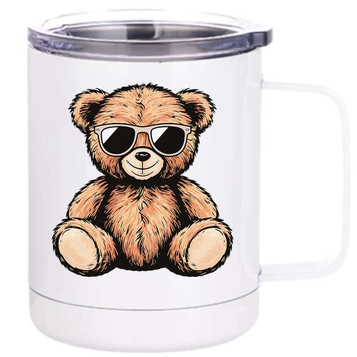 Cool Teddy Bear Casual Cute Funny Graphic Front & Back 12oz Stainless Steel Tumbler Cup