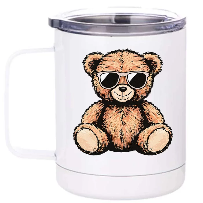 Cool Teddy Bear Casual Cute Funny Graphic Front & Back 12oz Stainless Steel Tumbler Cup