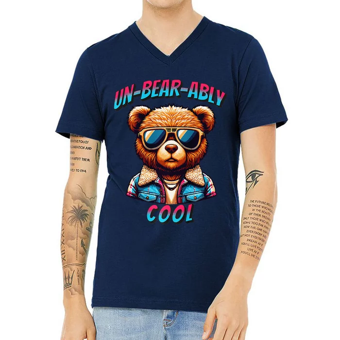 Cool Teddy Bear Sunglasses – Stay Chill In Style! Premium V-Neck T-Shirt