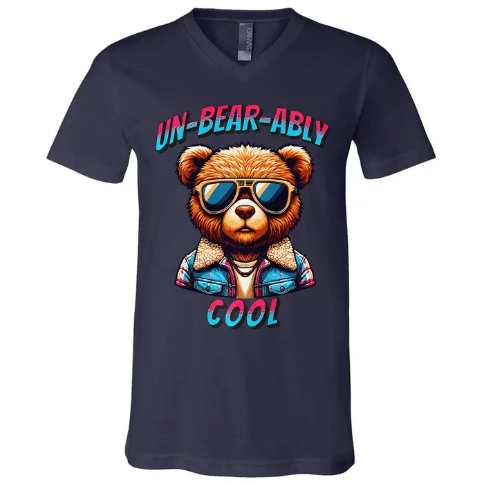 Cool Teddy Bear Sunglasses – Stay Chill In Style! Premium V-Neck T-Shirt