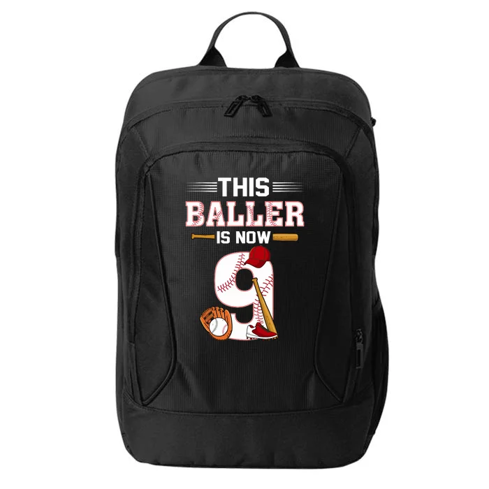 Cool This Baller Is Now 9 Baseball 9th Birthday City Backpack