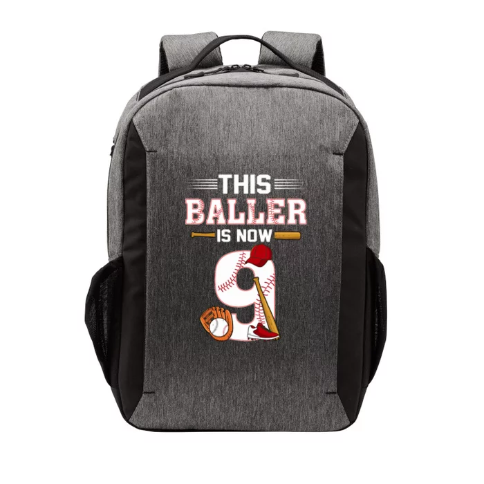 Cool This Baller Is Now 9 Baseball 9th Birthday Vector Backpack