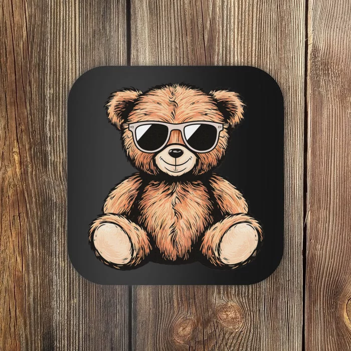 Cool Teddy Bear Women Casual Cute Funny Graphic Coaster