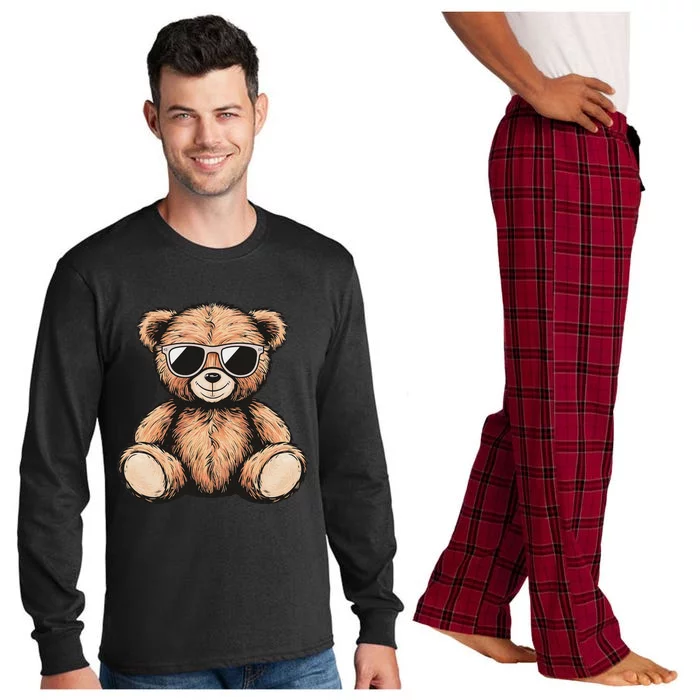 Cool Teddy Bear Women Casual Cute Funny Graphic Long Sleeve Pajama Set