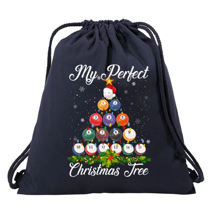 Christmas Tree Billiards Ugly Xmas Sweater Great Gift Drawstring Bag