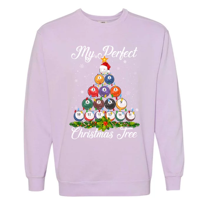 Christmas Tree Billiards Ugly Xmas Sweater Great Gift Garment-Dyed Sweatshirt