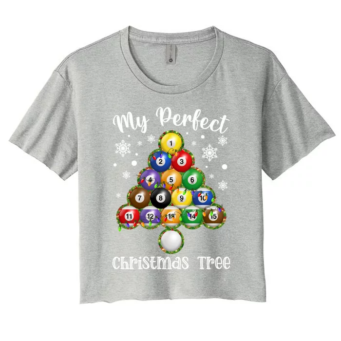 Christmas Tree Billiards Ugly Xmas Sweater Great Gift Women's Crop Top Tee