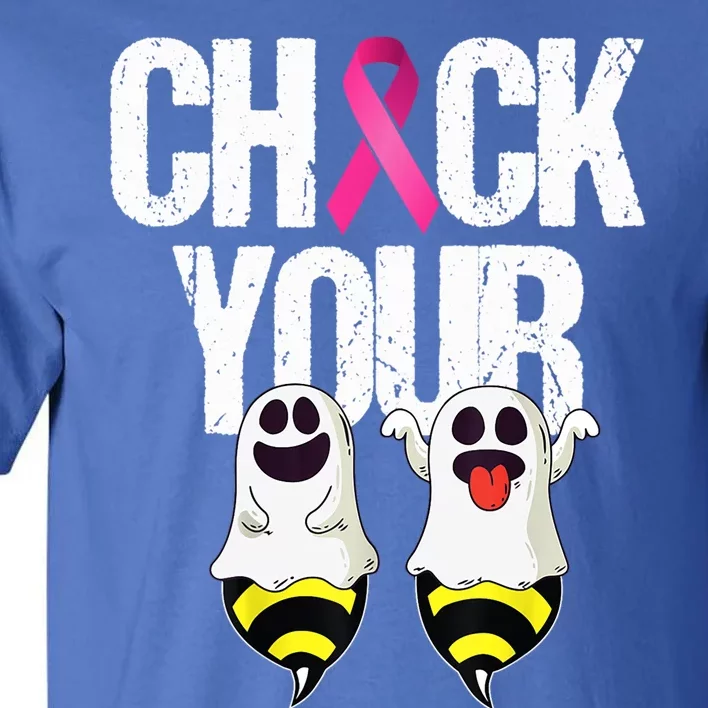 Check The Boobees Boo Bees Breast Cancer Halloween Cute Gift Tall T-Shirt