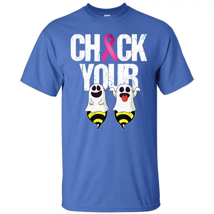 Check The Boobees Boo Bees Breast Cancer Halloween Cute Gift Tall T-Shirt