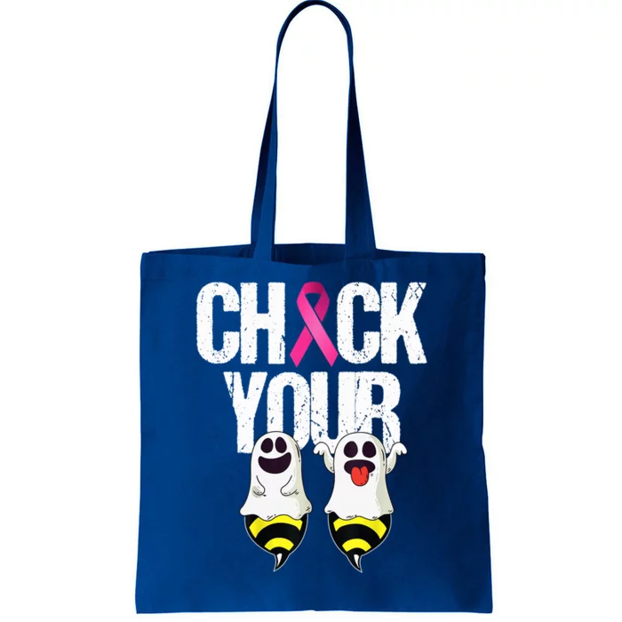 Check The Boobees Boo Bees Breast Cancer Halloween Cute Gift Tote Bag