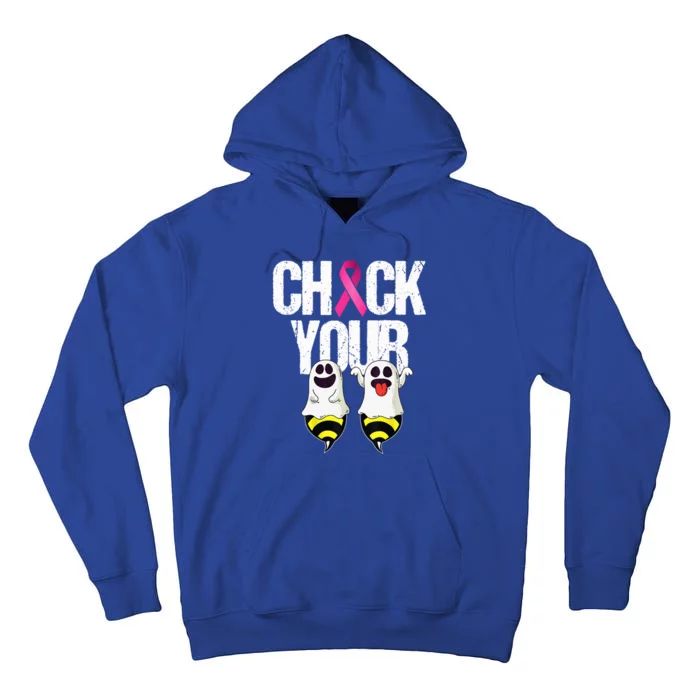 Check The Boobees Boo Bees Breast Cancer Halloween Cute Gift Tall Hoodie