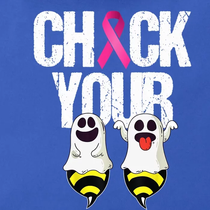 Check The Boobees Boo Bees Breast Cancer Halloween Cute Gift Zip Tote Bag