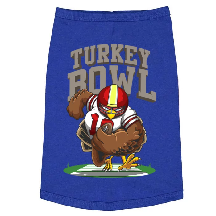 Cool Turkey Bowl Funny Thanksgiving Football Player Gift Cool Gift Doggie Tank