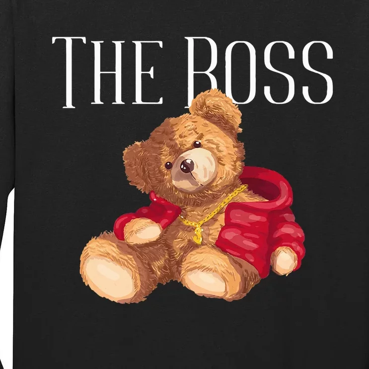 Cool Teddy Bear Dollar Sign Teddy Lover The Boss Bossy Tall Long Sleeve T-Shirt