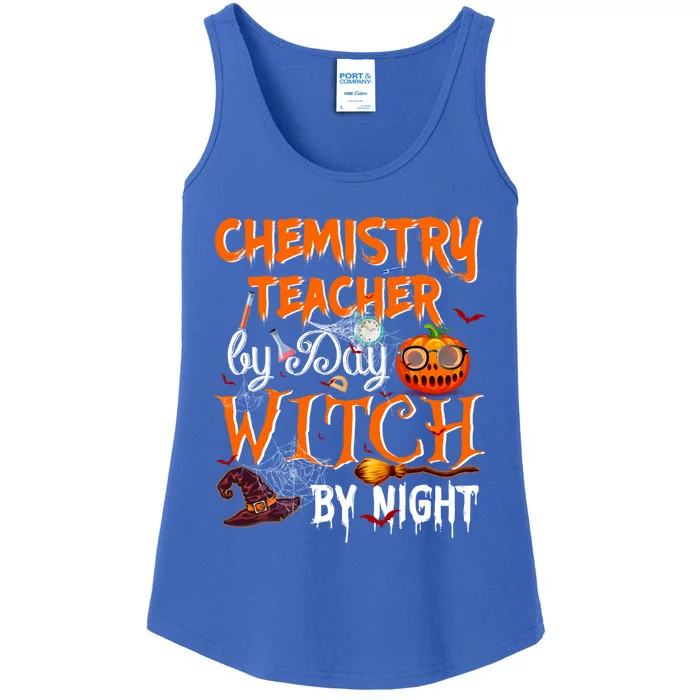 Chemistry Teacher By Day Witch By Night Scientist Great Gift Ladies Essential Tank