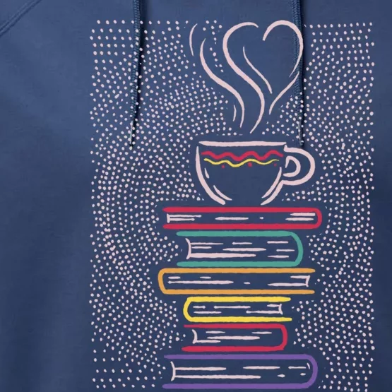 Coffee Tea Books Book Lover Reading Librarian Gift Performance Fleece Hoodie