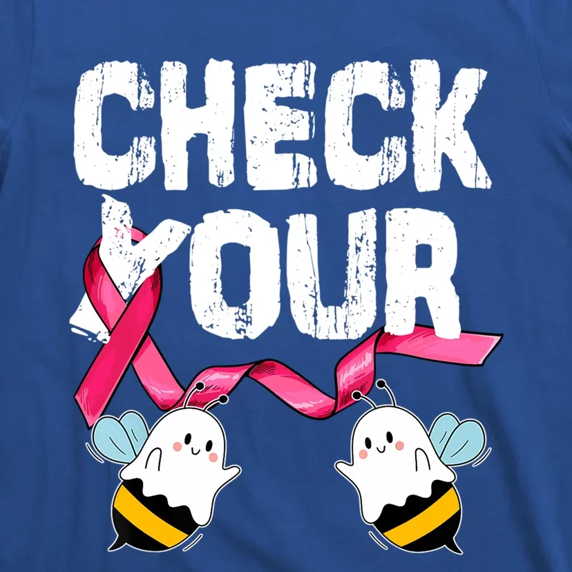 Check The Boo Bees Halloween Costume Breast Cancer Gift T-Shirt