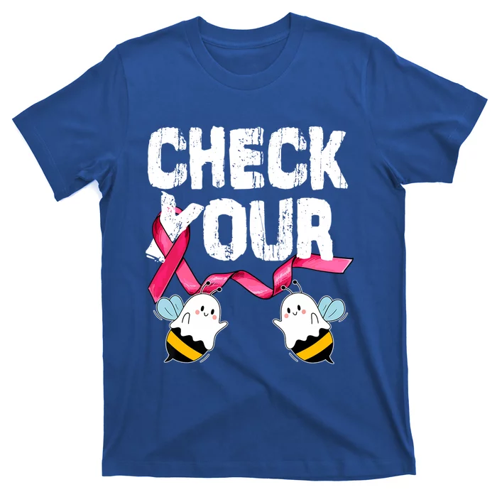 Check The Boo Bees Halloween Costume Breast Cancer Gift T-Shirt